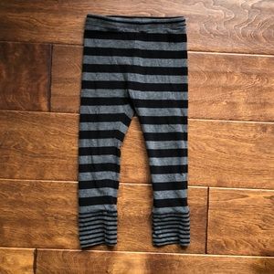 Black and Gray Striped Leggings